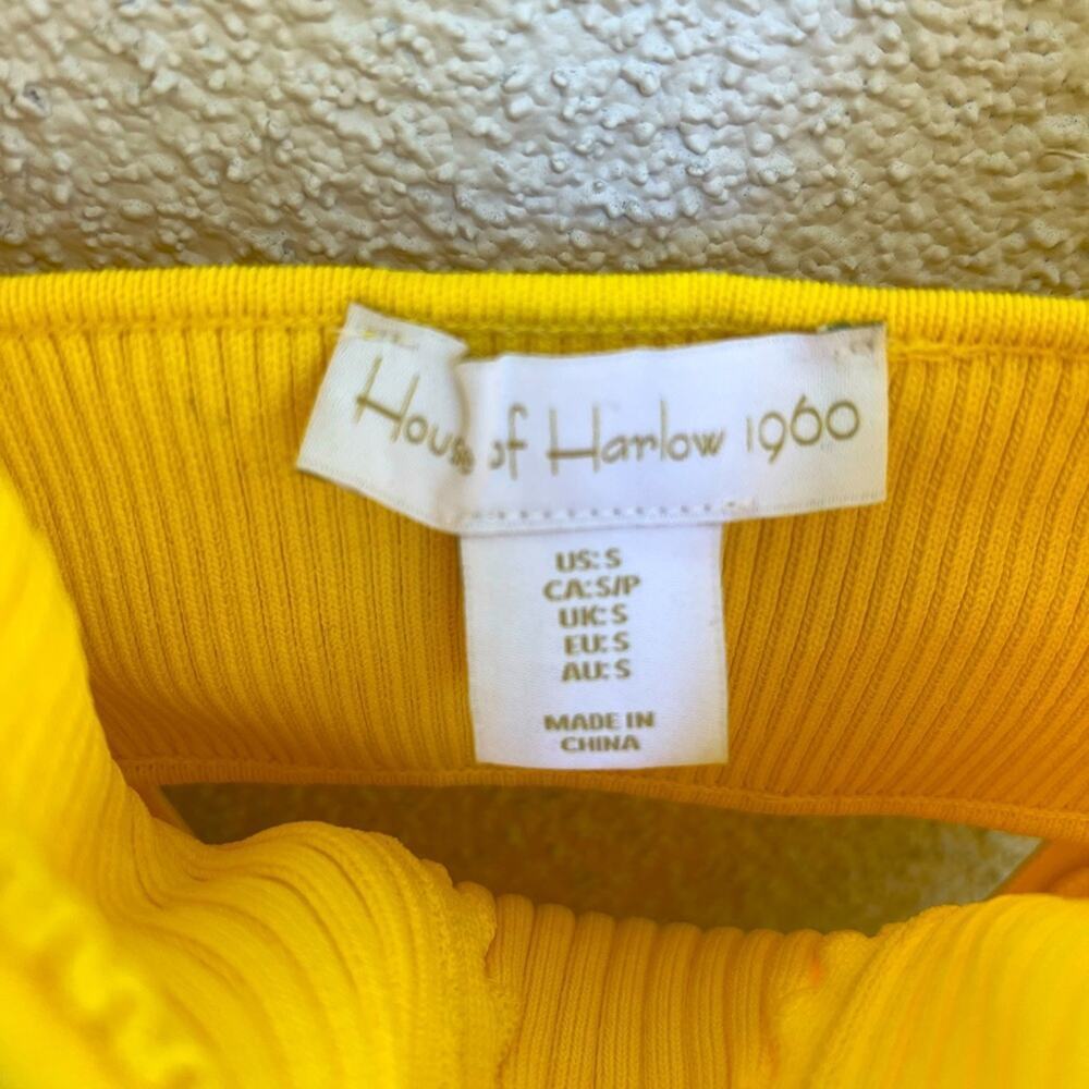 NWOT Revolve x House of Harlow 1960 Lemon Striped Ribbed Beaded Midi Dress small - Picture 5 of 9